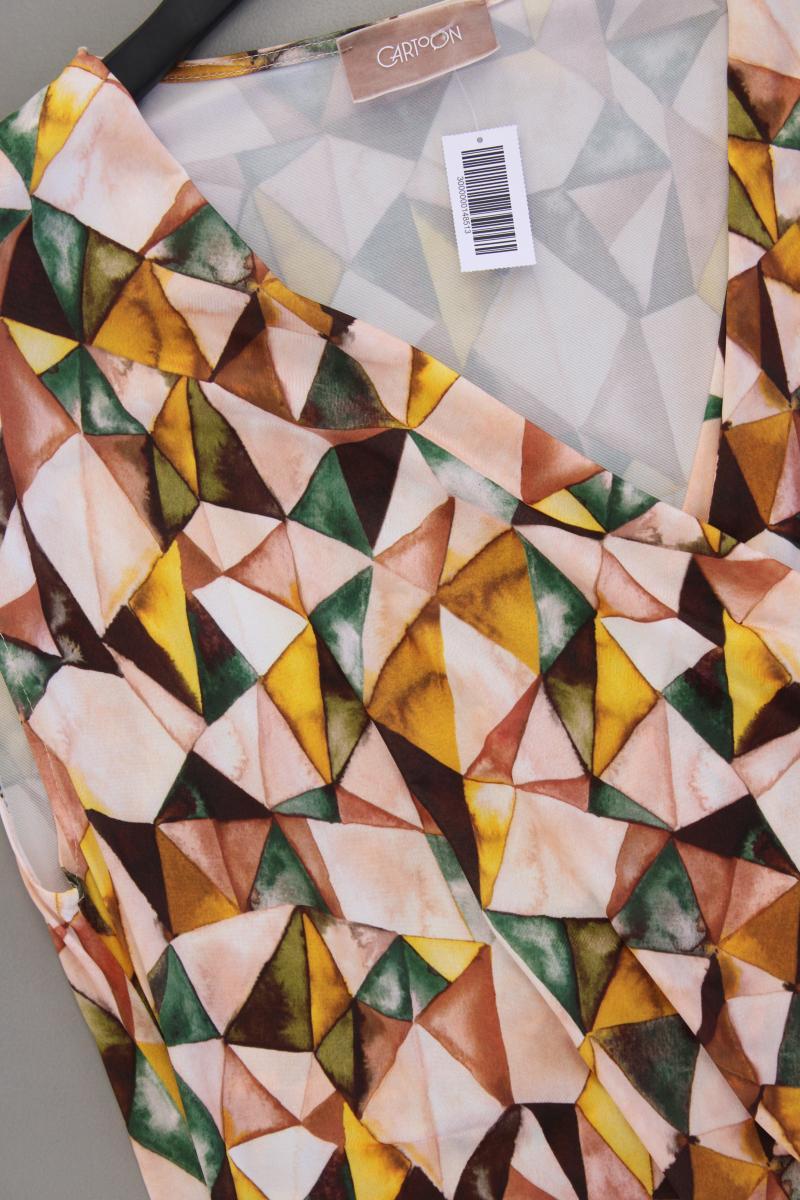 Cartoon Stretchkleid Gr. 42 geometrisches Muster neuwertig Kurzarm mehrfarbig