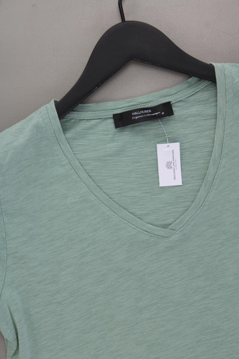 Hallhuber Shirt mit V-Ausschnitt Gr. M Kurzarm grün