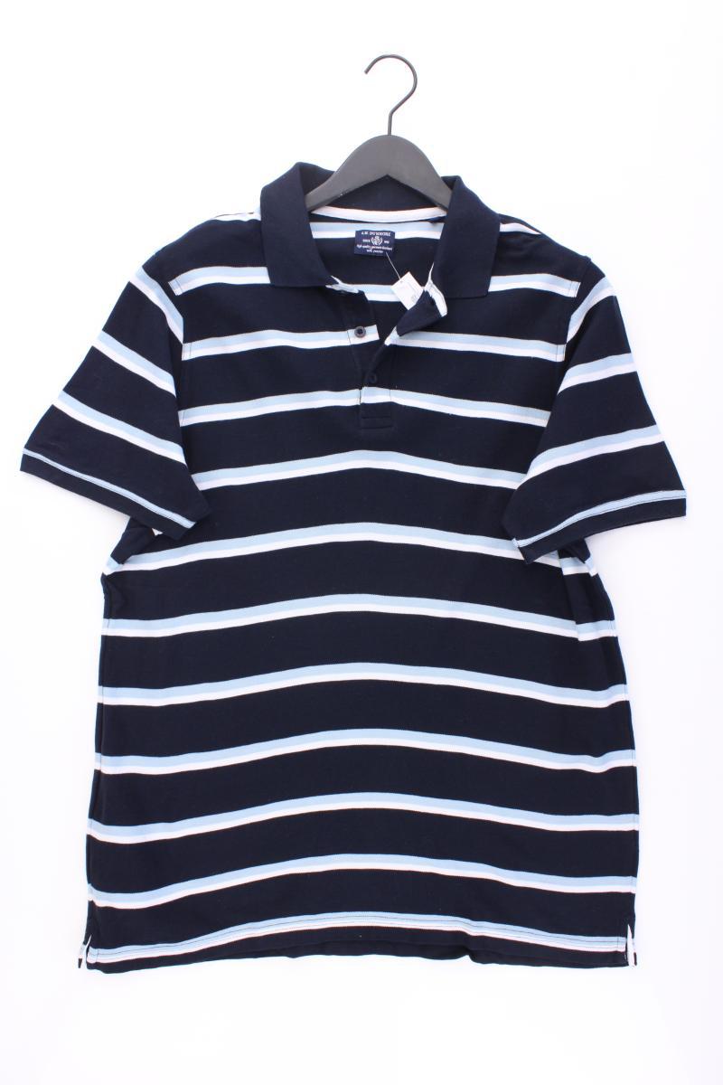 A.W. Dunmore Poloshirt für Herren Gr. XL gestreift Kurzarm blau aus Baumwolle