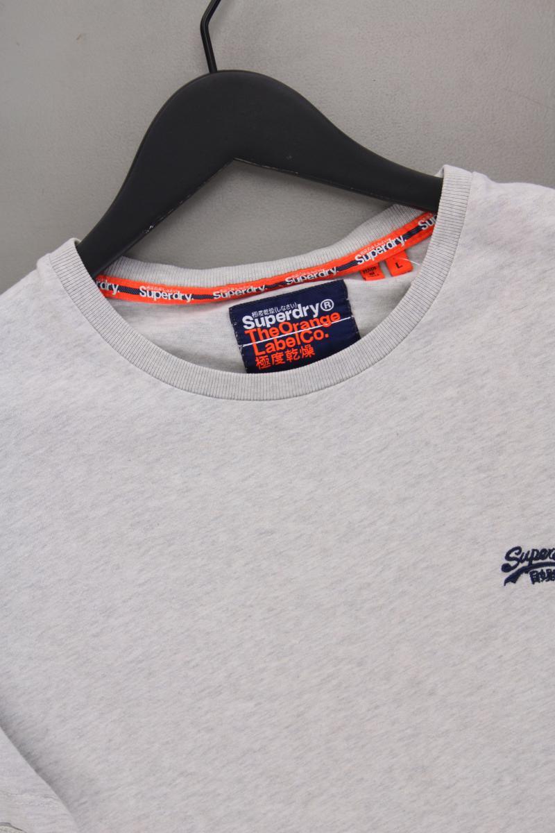 Superdry T-Shirt für Herren Gr. L Kurzarm grau aus Baumwolle