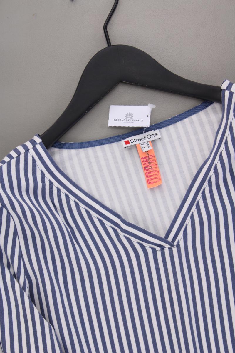 Street One Langarmbluse Gr. 38 gestreift blau aus Viskose
