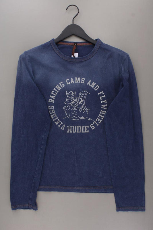 Nudie Jeans Longsleeve-Shirt für Herren Gr. L Langarm blau aus Baumwolle
