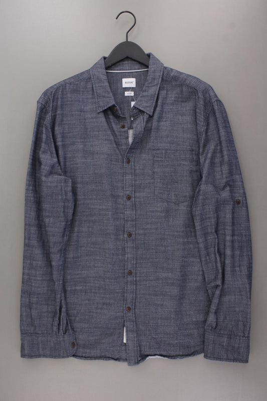 Mustang Langarmhemd für Herren Gr. XXL blau aus Baumwolle