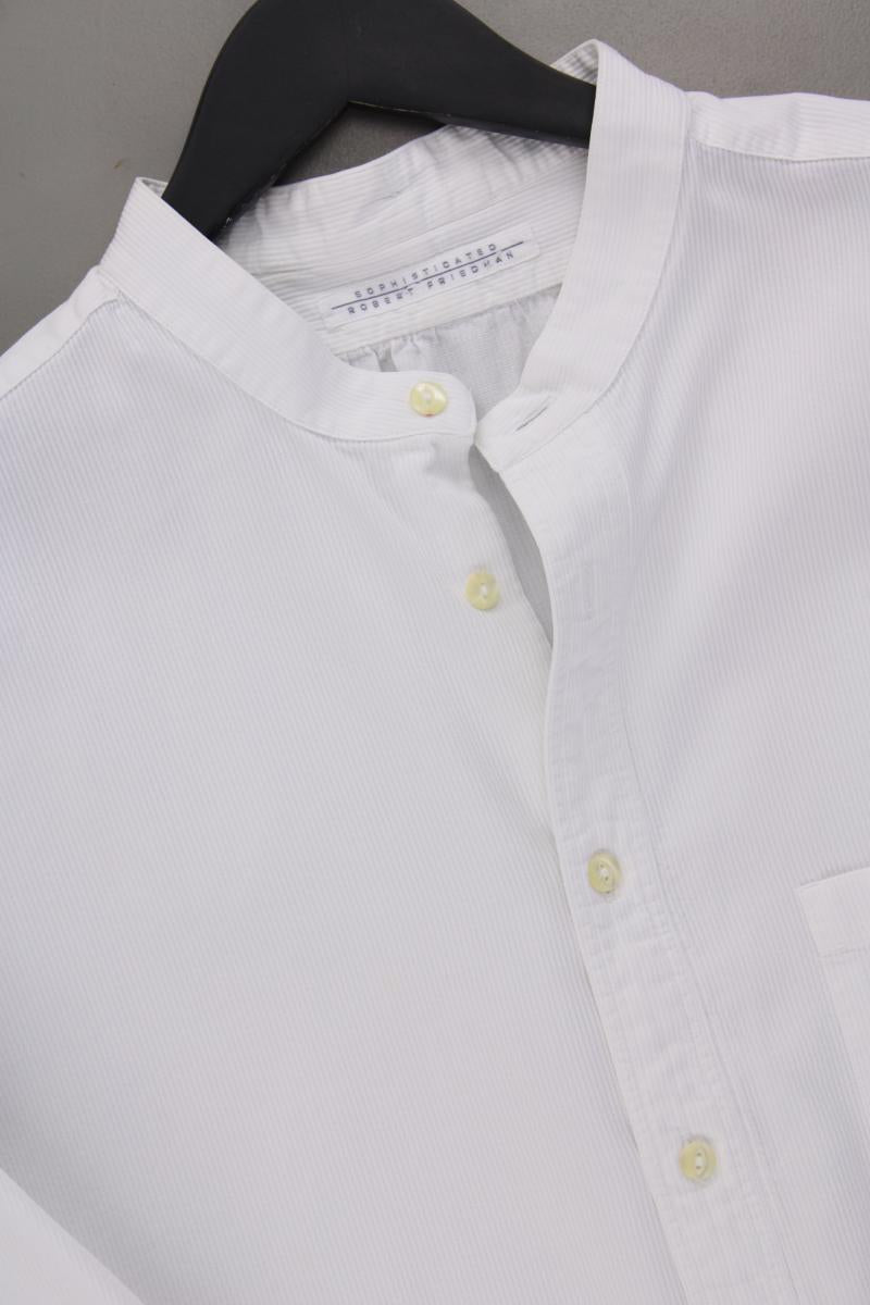 Robert Friedman Langarmhemd für Herren Gr. XL weiß aus Baumwolle