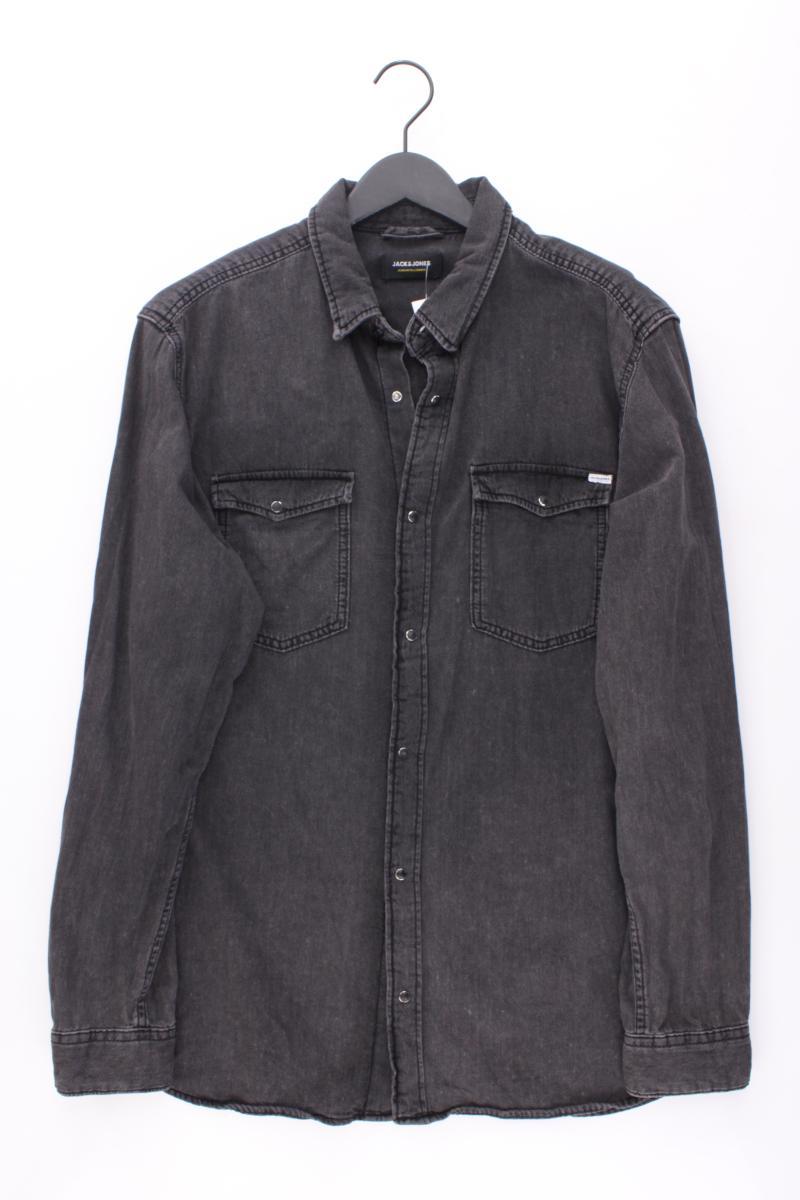 Jack & Jones Jeanshemd für Herren Gr. XXL Langarm grau aus Baumwolle