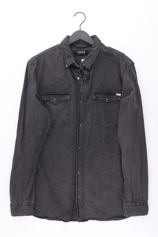 Jack & Jones Jeanshemd für Herren Gr. XXL Langarm grau aus Baumwolle