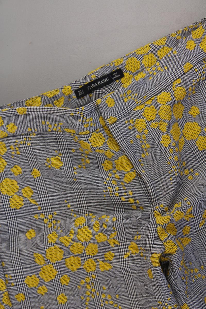 Zara Stoffhose Gr. S mit Blumenmuster grau aus Polyacryl