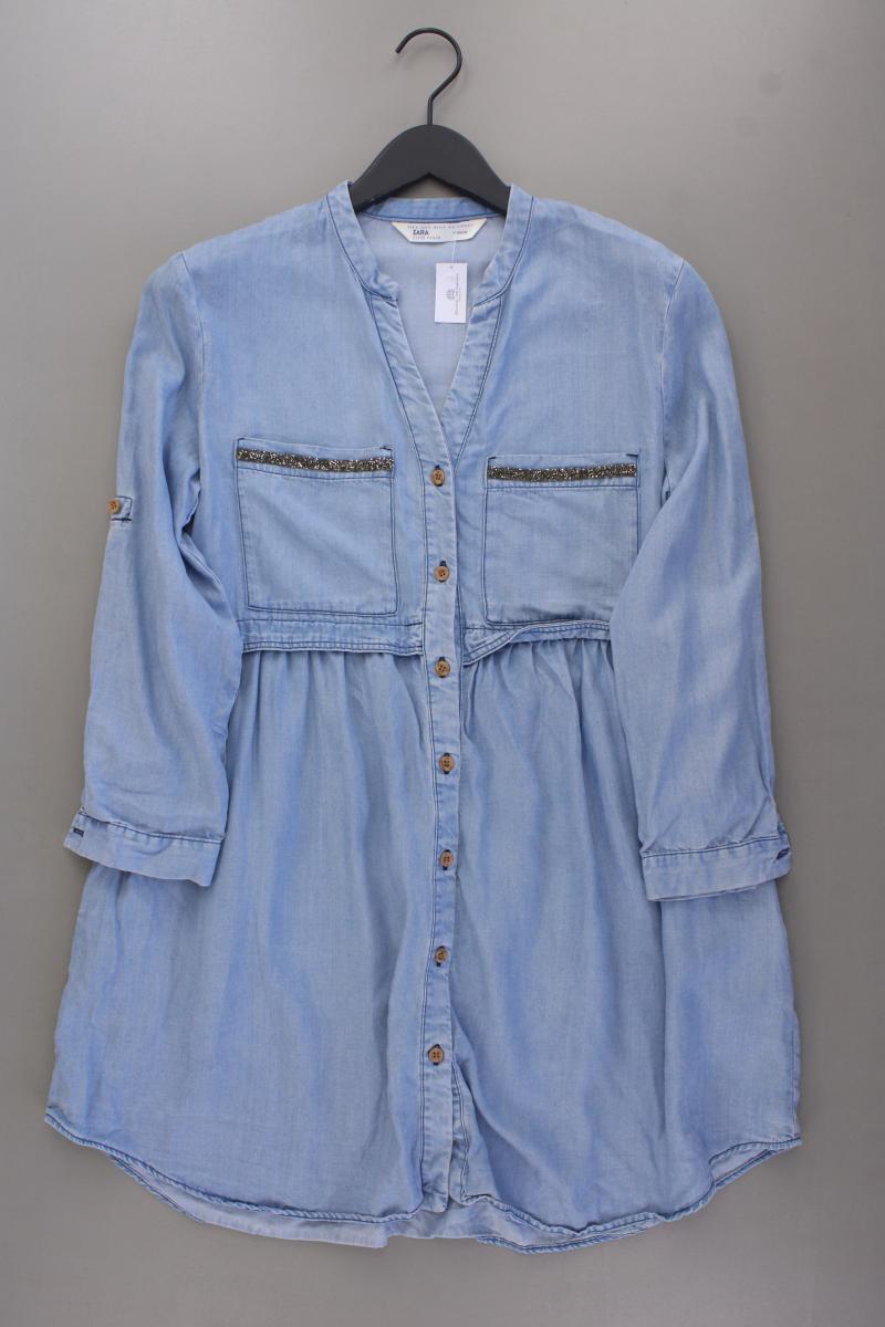 Zara Langarmkleid Gr. S blau aus Lyocell