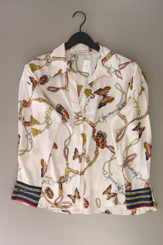 Zara Langarmbluse Gr. L creme aus Polyester