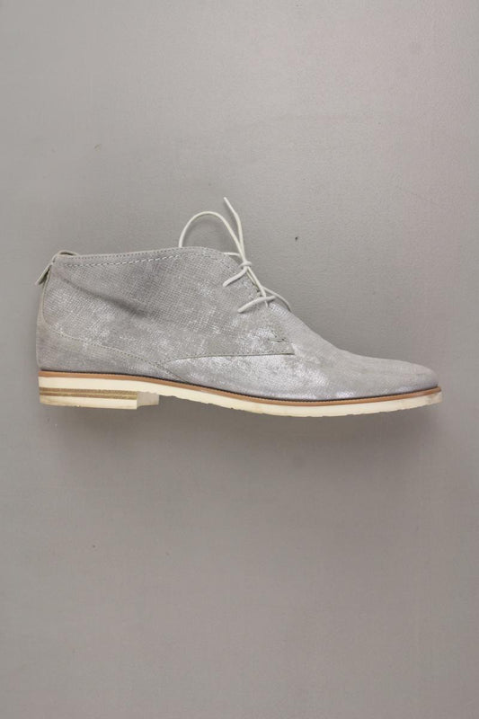 Carmens Padova Schnürschuhe Gr. 39 silber aus Leder