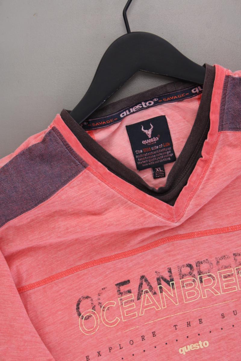 s'questo Printshirt für Herren Gr. XL Kurzarm rosa aus Baumwolle