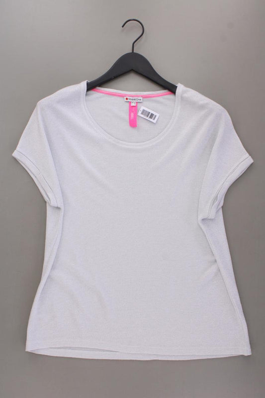 Street One T-Shirt Gr. 40 neuwertig Kurzarm mit Glitzer silber