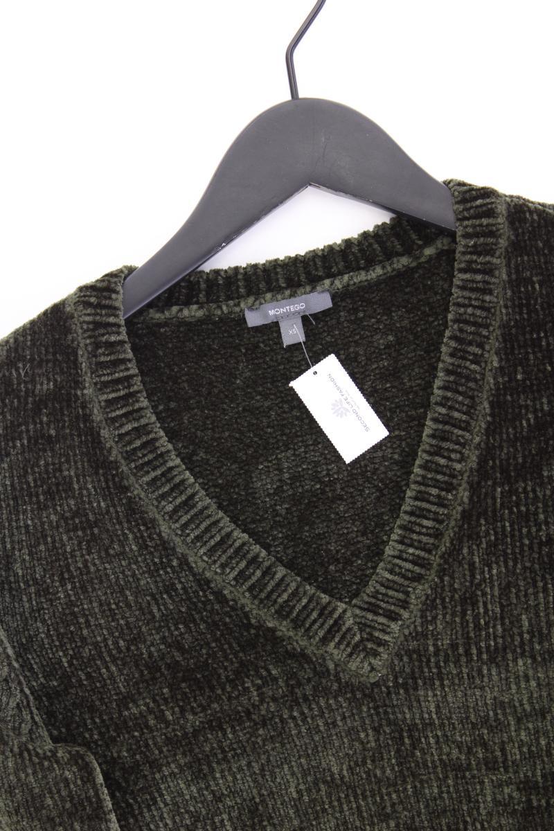 Montego Feinstrickpullover Gr. XS neuwertig olivgrün aus Polyester