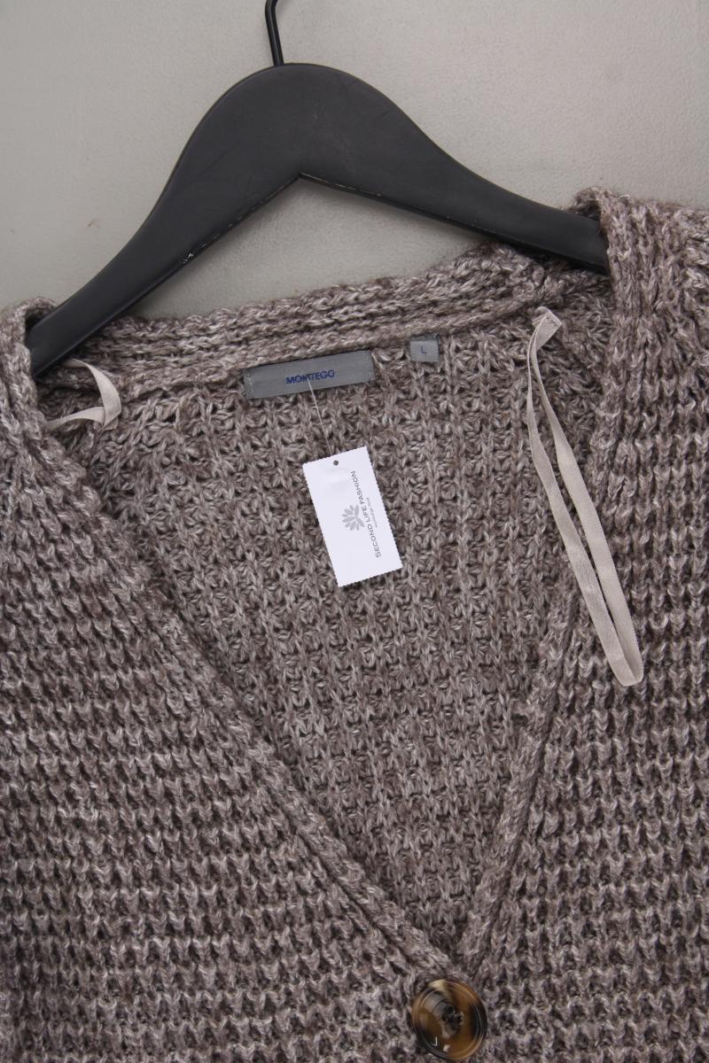Montego Strickjacke Gr. L Langarm braun aus Polyacryl