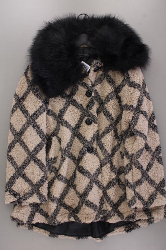 Cape mit Wolle Gr. OneSize kariert creme