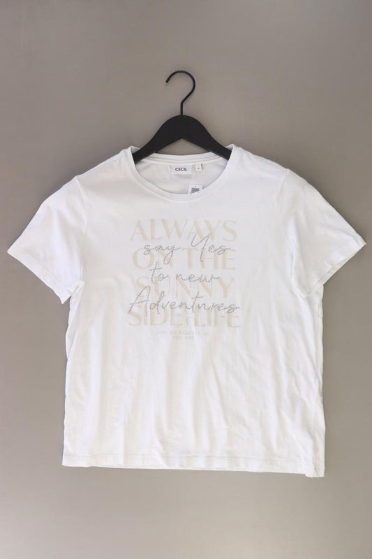 Cecil T-Shirt Gr. S Kurzarm weiß aus Baumwolle