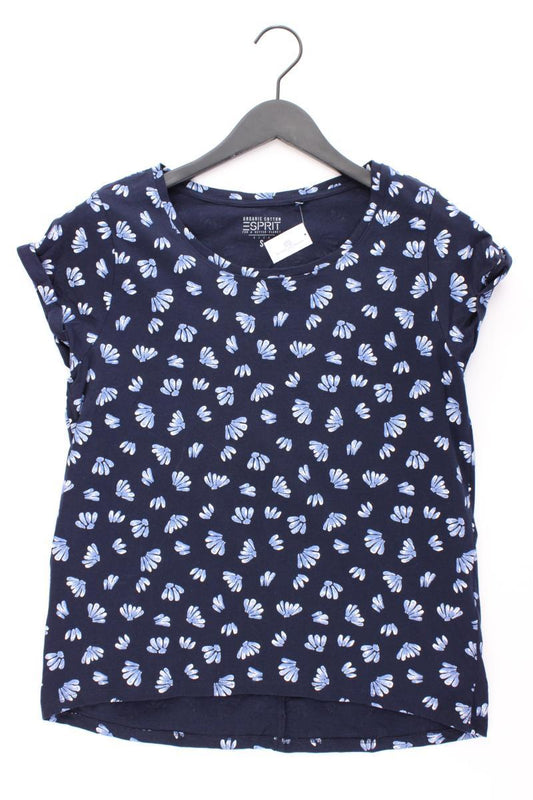 Esprit Printshirt Gr. S Kurzarm blau aus Baumwolle