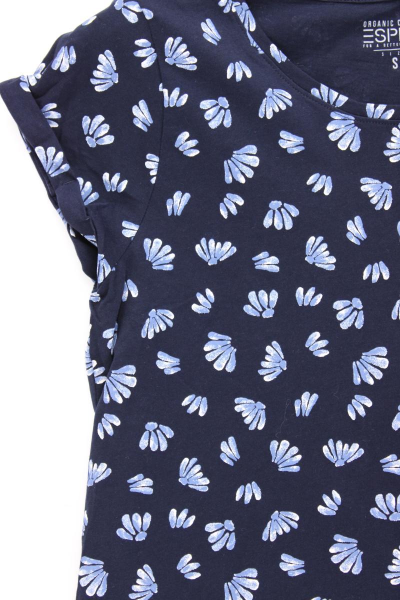 Esprit Printshirt Gr. S Kurzarm blau aus Baumwolle