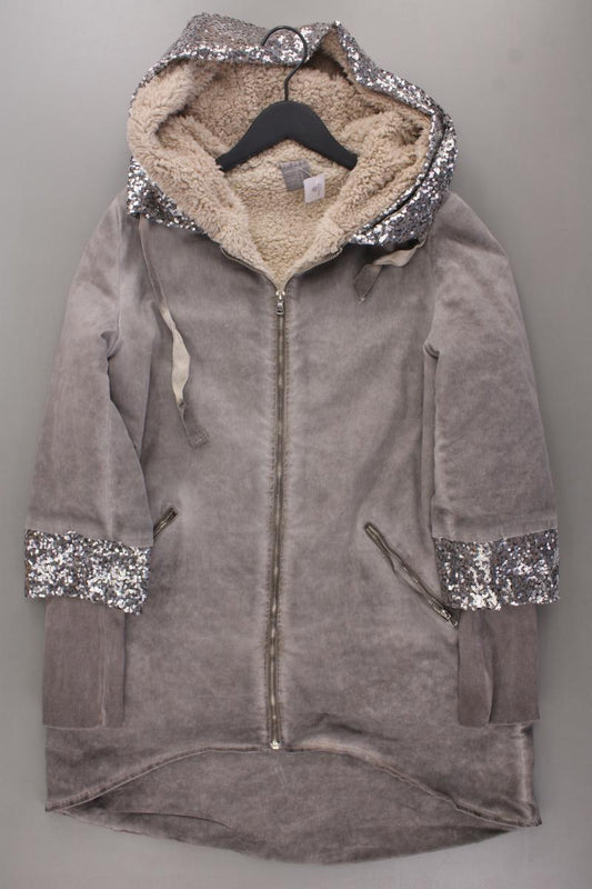 Timami Jacke Gr. M mit Pailletten grau aus Wolle