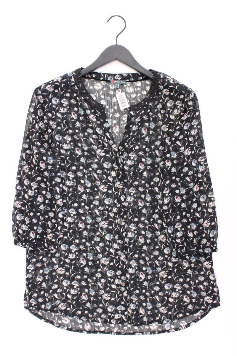 Street One Classic Bluse Gr. 40 mit Blumenmuster 3/4 Ärmel schwarz aus Polyester