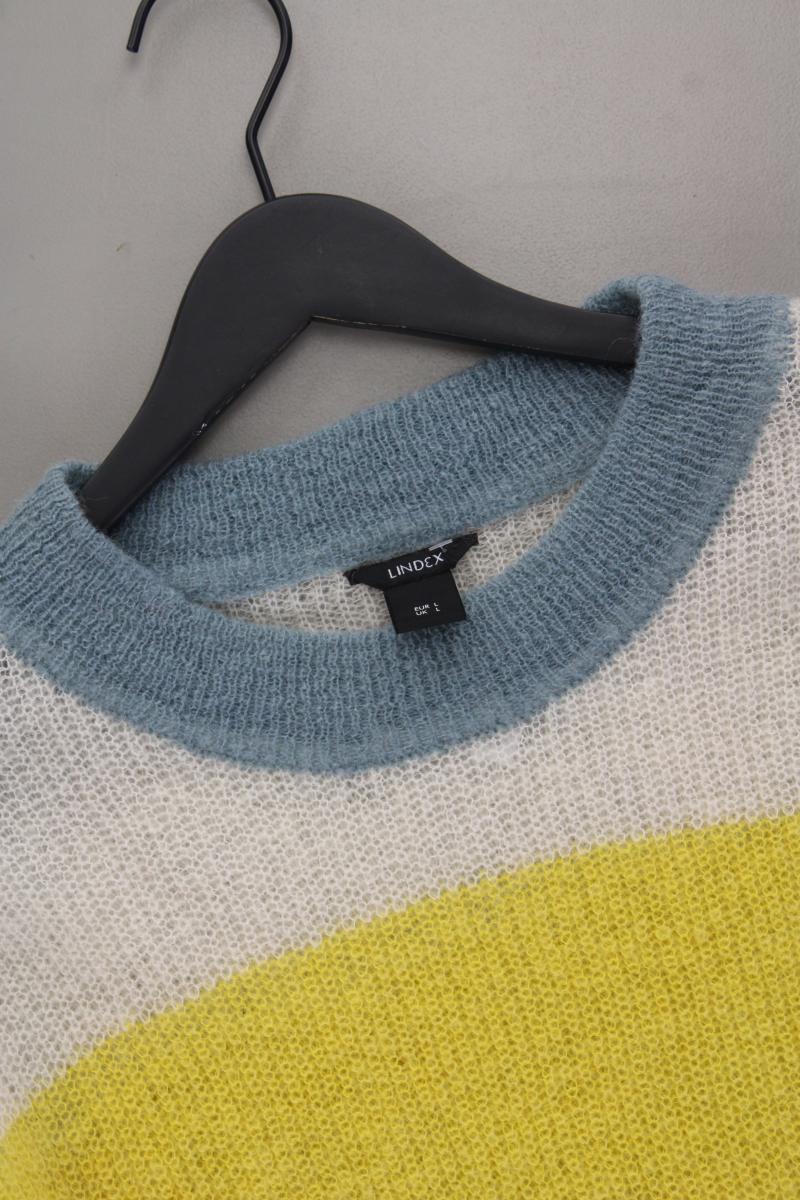 Lindex Strickpullover mit Wolle Gr. L gestreift mehrfarbig aus Mohair