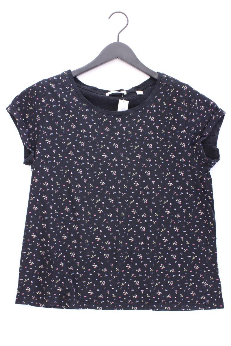 Esprit Printshirt Gr. XL mit Blumenmuster Kurzarm schwarz