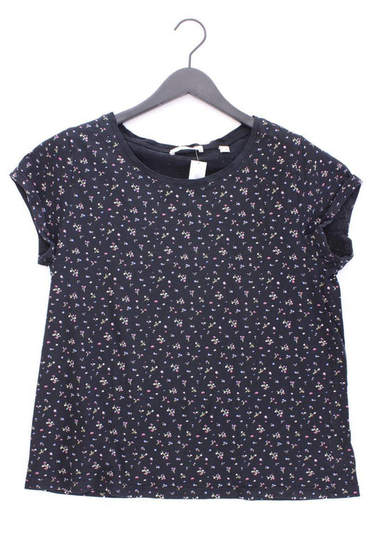 Esprit Printshirt Gr. XL mit Blumenmuster Kurzarm schwarz