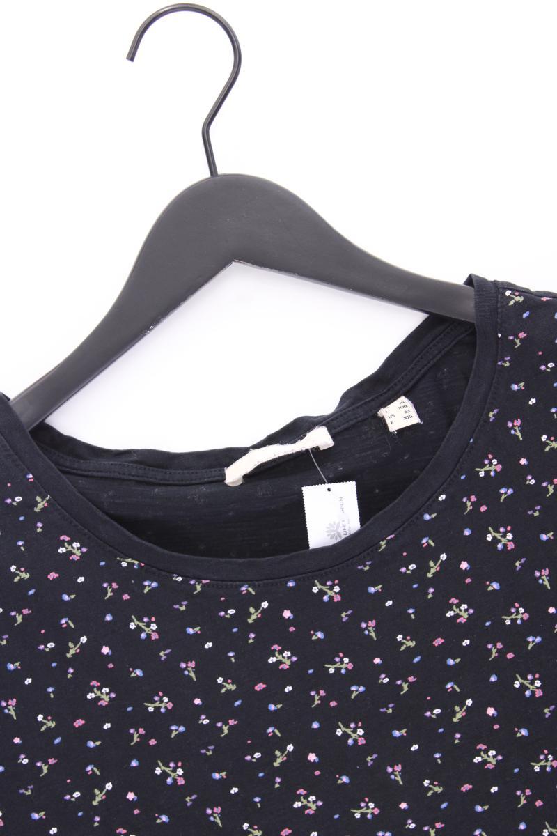Esprit Printshirt Gr. XL mit Blumenmuster Kurzarm schwarz