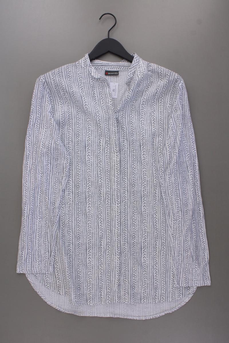 Street One Longbluse Gr. 44 geometrisches Muster Langarm grau aus Polyester