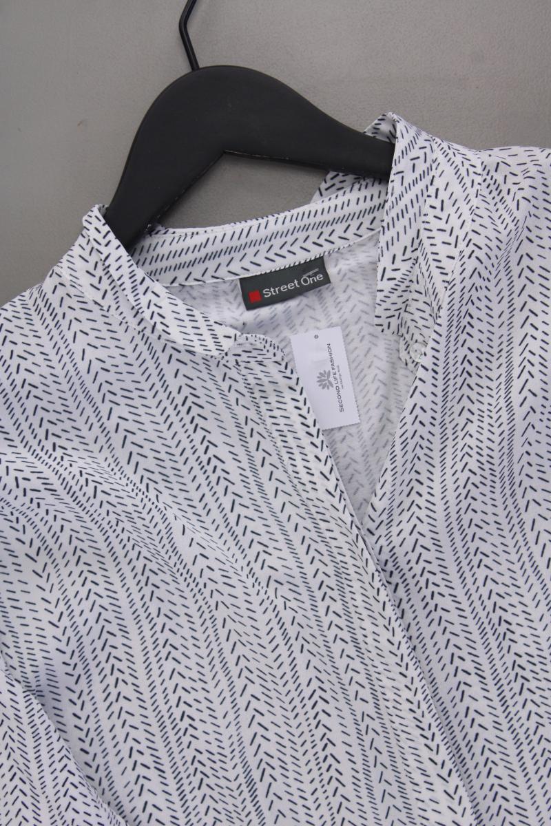 Street One Longbluse Gr. 44 geometrisches Muster Langarm grau aus Polyester