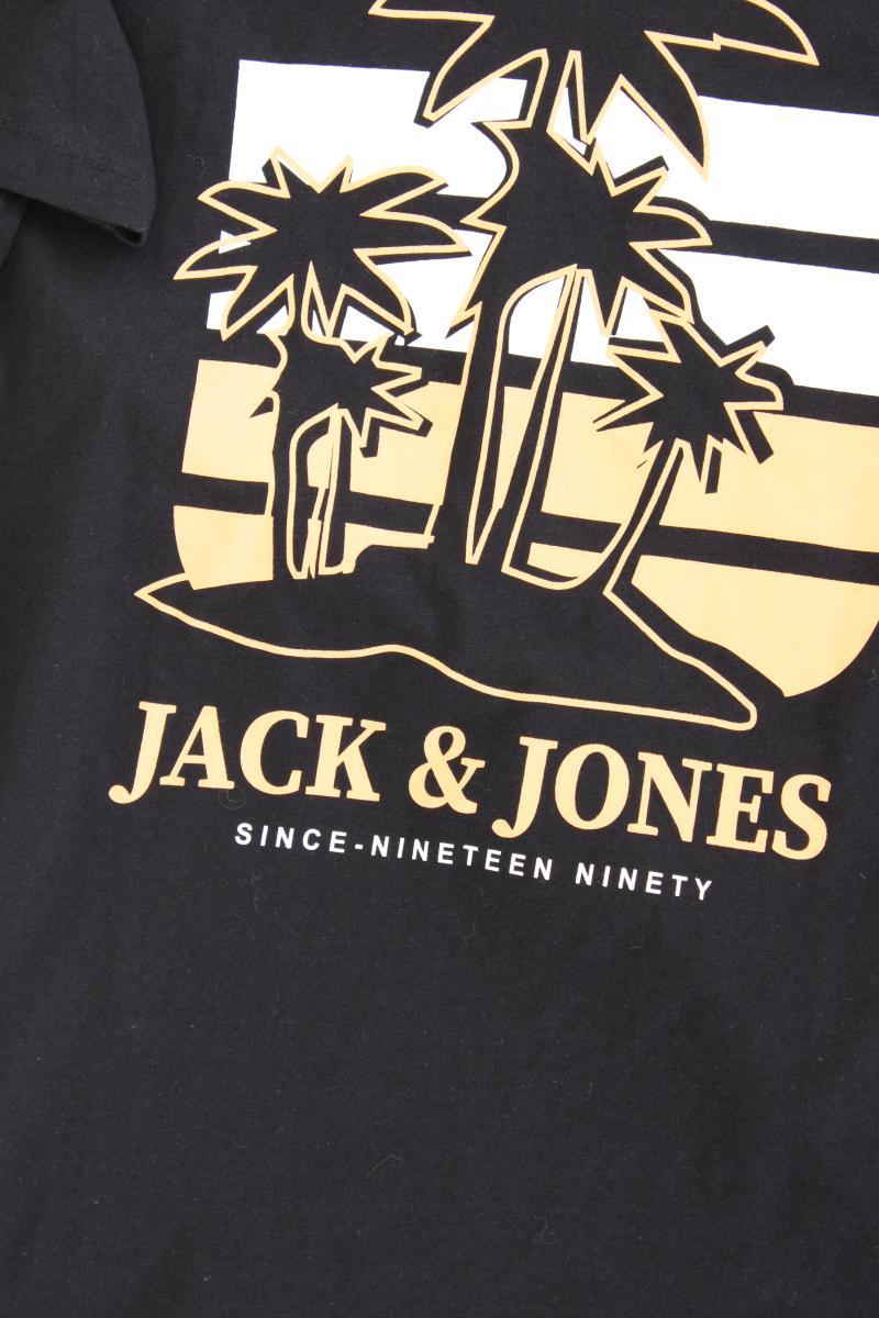 Jack & Jones Printshirt für Herren Gr. M Kurzarm schwarz