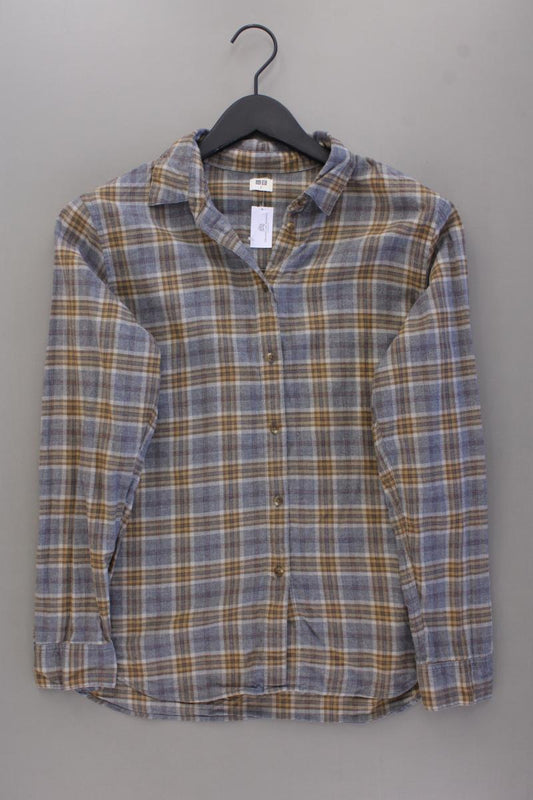 Uniqlo Karobluse Gr. S kariert Langarm grau aus Baumwolle
