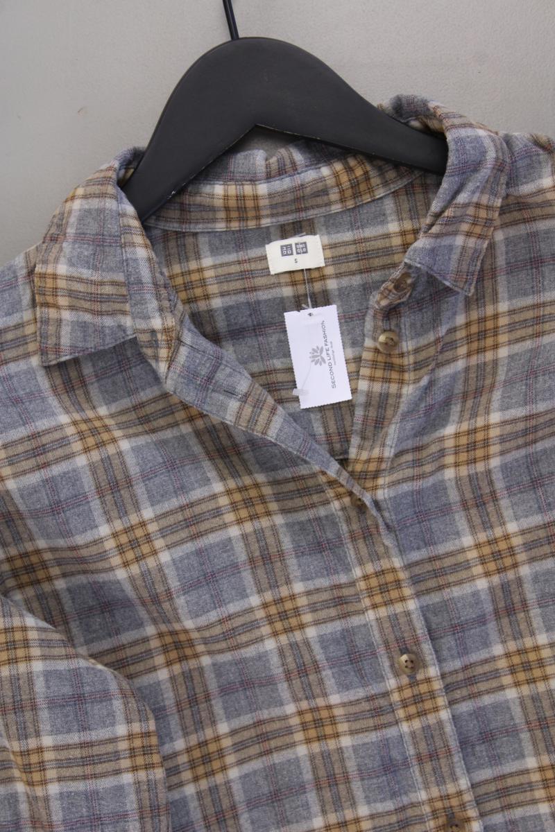 Uniqlo Karobluse Gr. S kariert Langarm grau aus Baumwolle