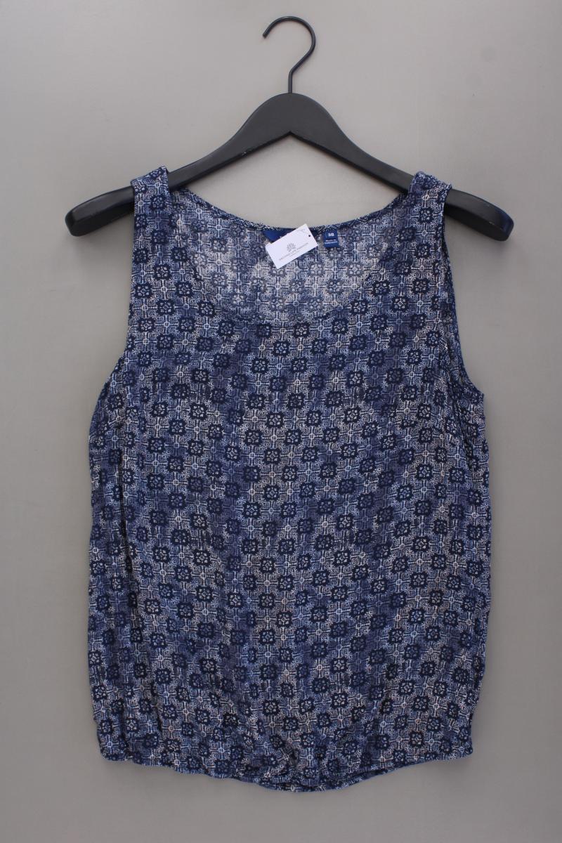Tom Tailor Ärmellose Bluse Gr. 38 blau aus Viskose