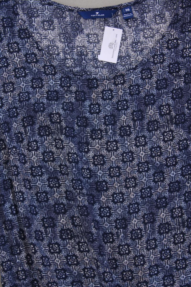 Tom Tailor Ärmellose Bluse Gr. 38 blau aus Viskose