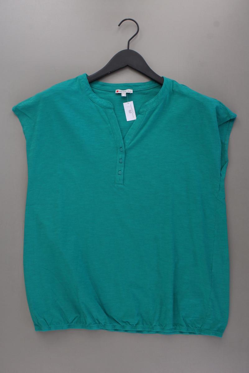 Street One Shirt mit V-Ausschnitt Gr. 42 Kurzarm grün