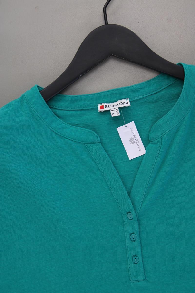 Street One Shirt mit V-Ausschnitt Gr. 42 Kurzarm grün