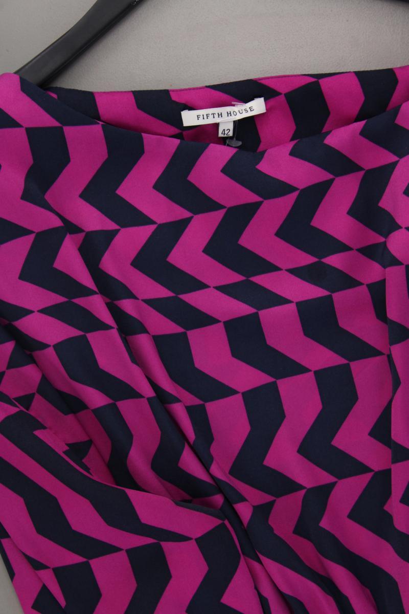 FIFTH HOUSE Langarmkleid Gr. 42 geometrisches Muster lila aus Polyester