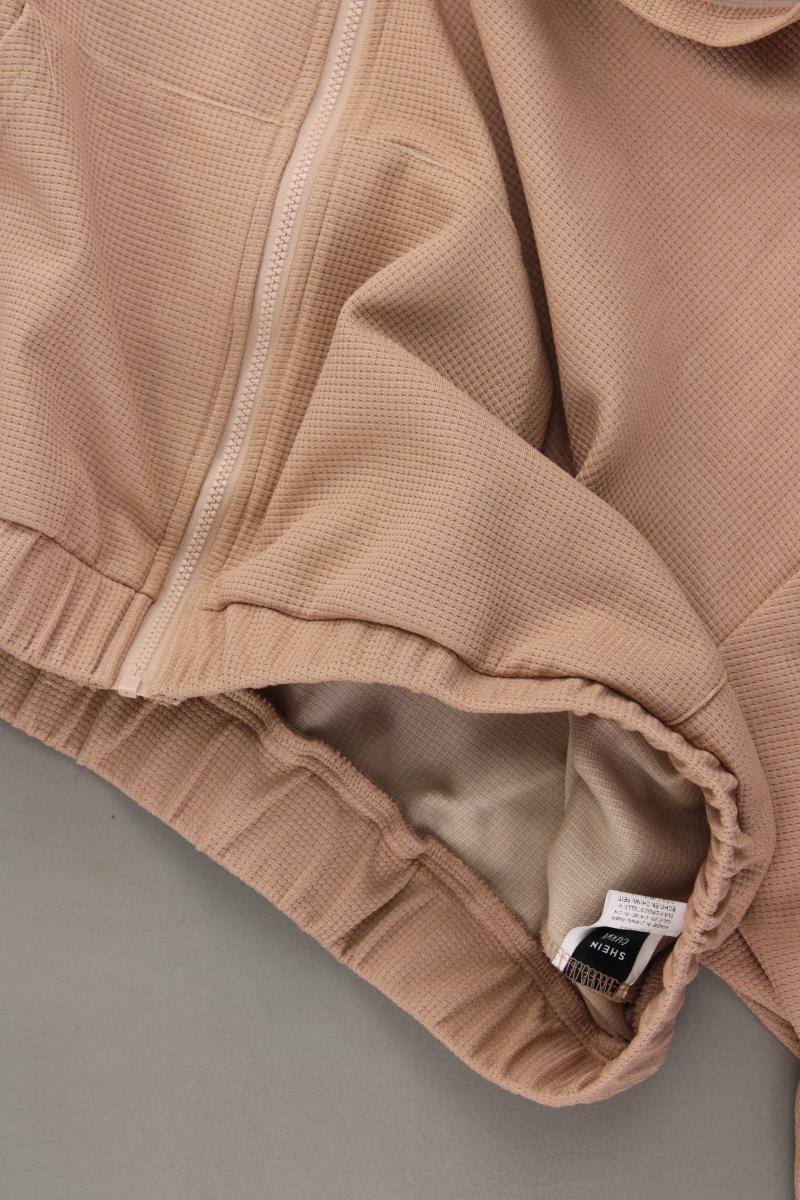 Shein Crop Sweatjacke Gr. XXL neuwertig Langarm braun aus Polyester