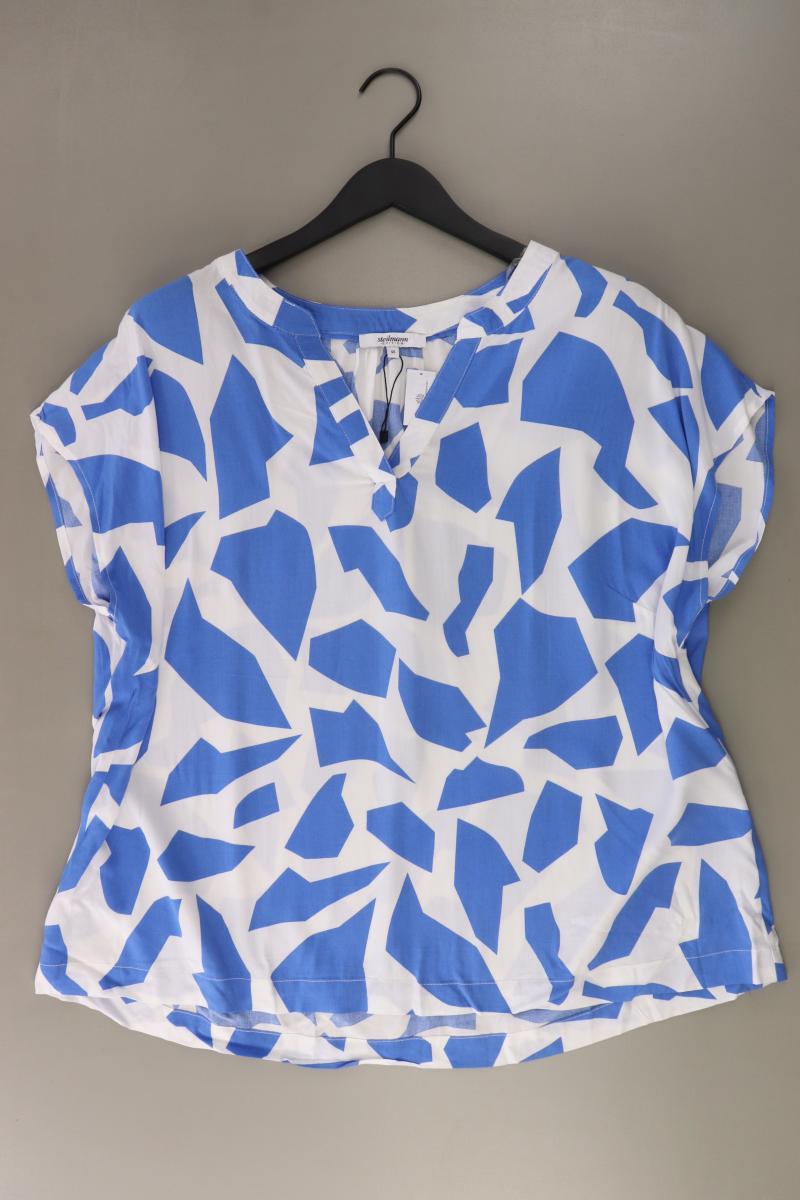 Steilmann Kurzarmbluse Gr. 48 blau aus Viskose