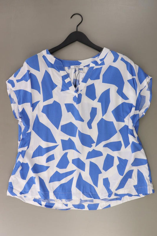 Steilmann Kurzarmbluse Gr. 48 blau aus Viskose