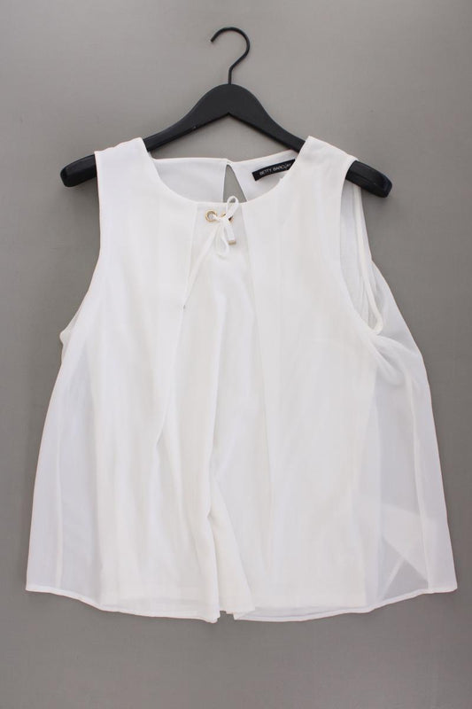 Betty Barclay Chiffonbluse Gr. 42 neuwertig Ärmellos weiß aus Polyester