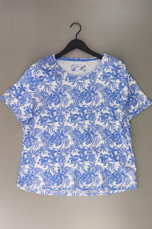 Steilmann Printshirt Gr. 48/50 neu mit Etikett Kurzarm blau aus Baumwolle