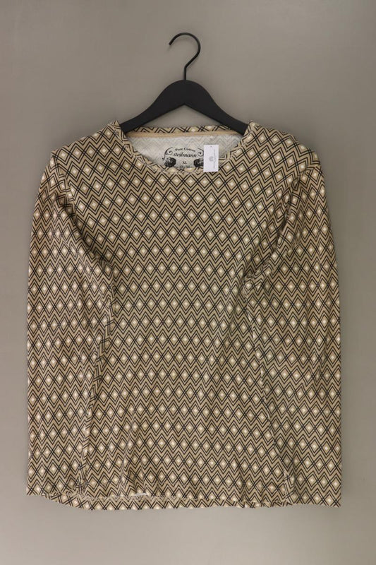 Steilmann Longsleeve-Shirt Gr. 48/50 geometrisches Muster Langarm braun