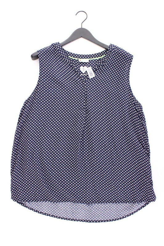Street One Ärmellose Bluse Gr. 46 geometrisches Muster blau