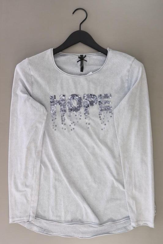 Key Largo Longsleeve-Shirt Gr. M Langarm mit Pailletten blau aus Baumwolle