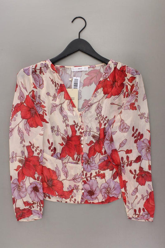 Mango Langarmbluse Gr. XL mit Blumenmuster neu mit Etikett rosa aus Polyester