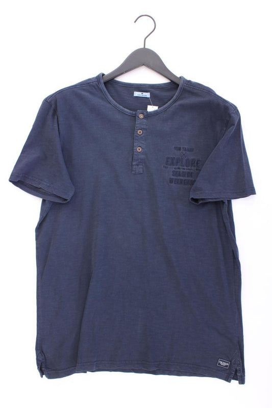 Tom Tailor T-Shirt für Herren Gr. L Kurzarm blau aus Baumwolle