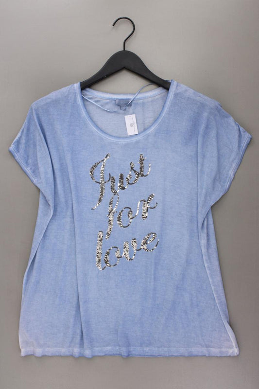 Sure T-Shirt Gr. XXL Kurzarm mit Pailletten blau aus Viskose