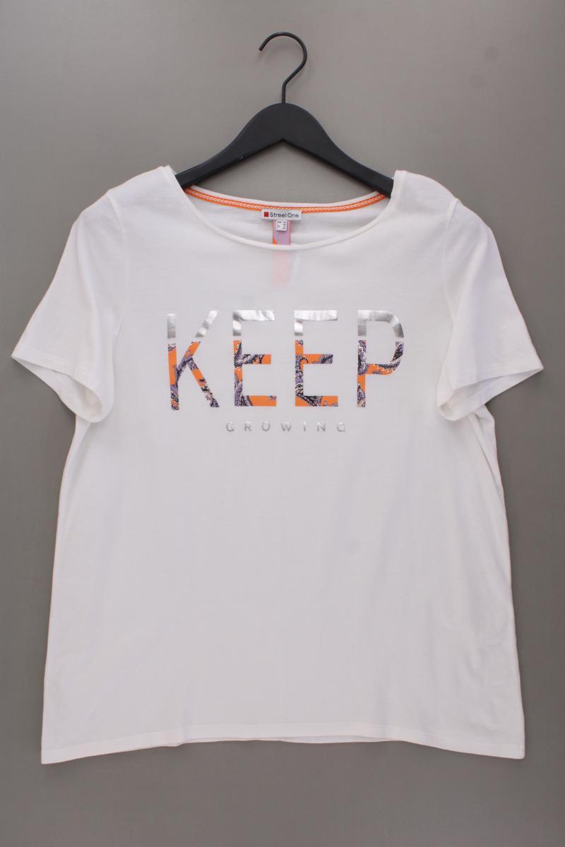 Street One Printshirt Gr. 42 neuwertig Kurzarm weiß